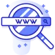 An icon with www written on it representing domain search