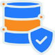 an icon of an orange and blue server
