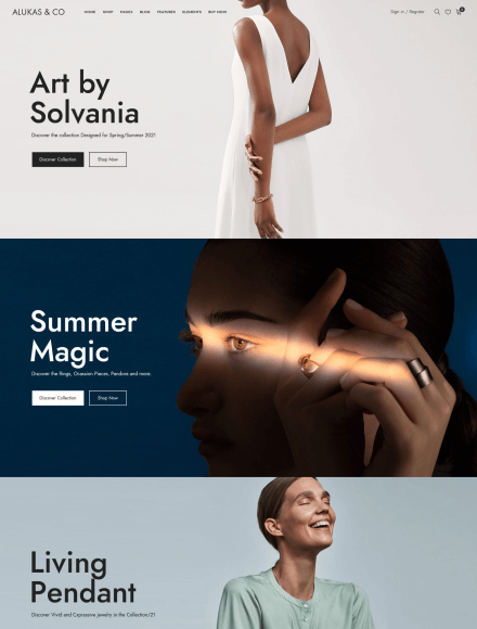 A seamless jewelry website design