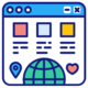 Icon depicting a web online presence