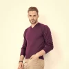 Men's Classic Maroon Cotton Sweater