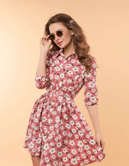 Charming Dress with Floral Print