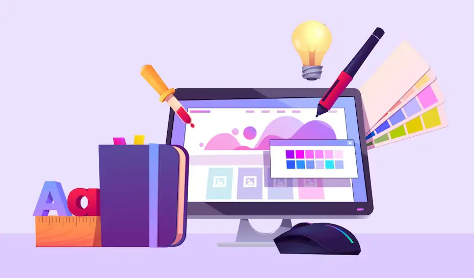 animated image that illustrates a website design