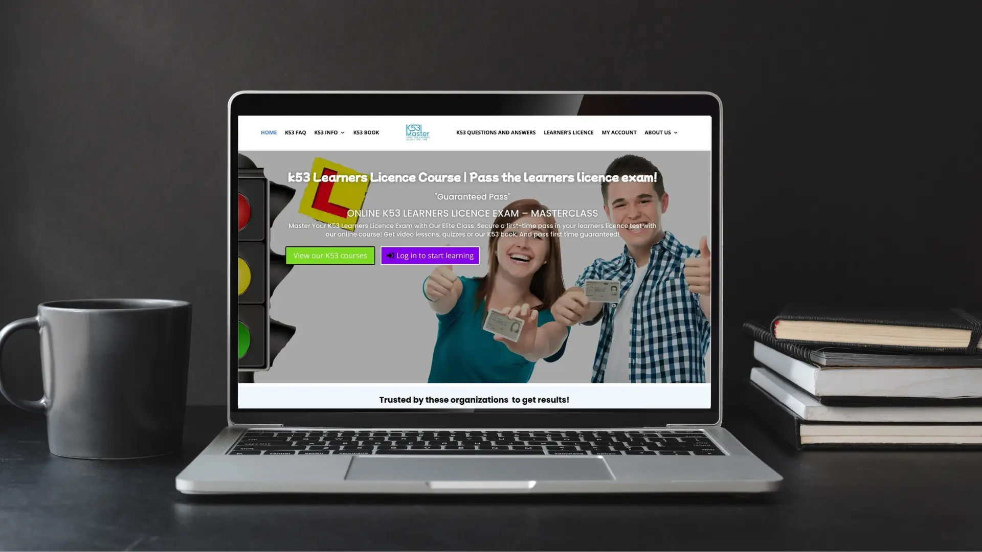 LMS website design displayed on a laptop