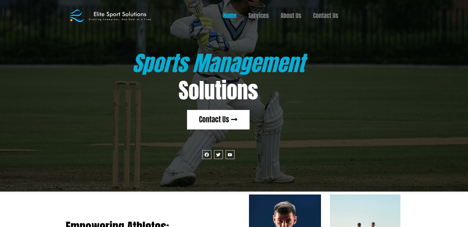 an image of Elite sport management solutions website