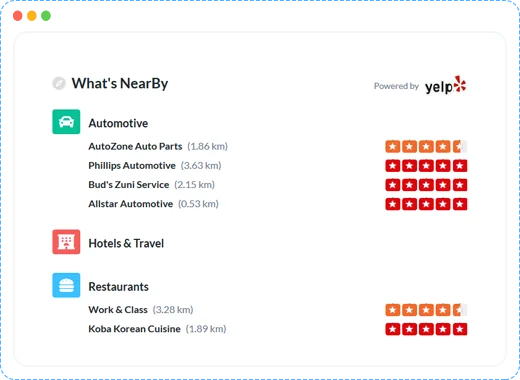 Nearby Places of Interest an image depicting real estate locations on a real estate website design
