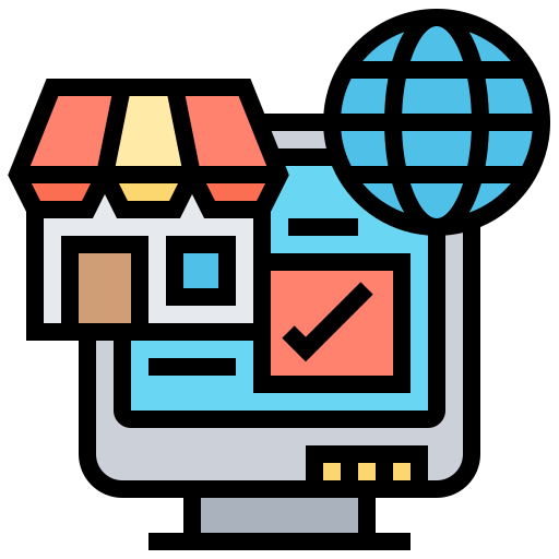 an icon depicting an ecommerce website design